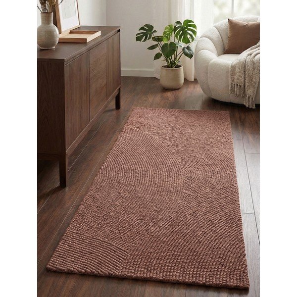 Käsitsi kootud villane vaip terrakota värvi 80x300 cm Calmio - Hanse Home-image-1