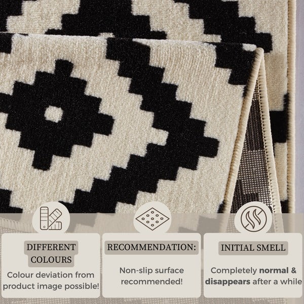 Kreemjas ja must vaip Hamla , 80 x 150 cm Diamond - Hanse Home-image-4