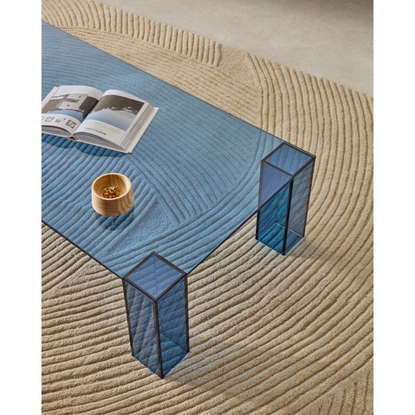 Sinine klaasist diivanilaud 60x140 cm Adularia - Kave Home-image-3
