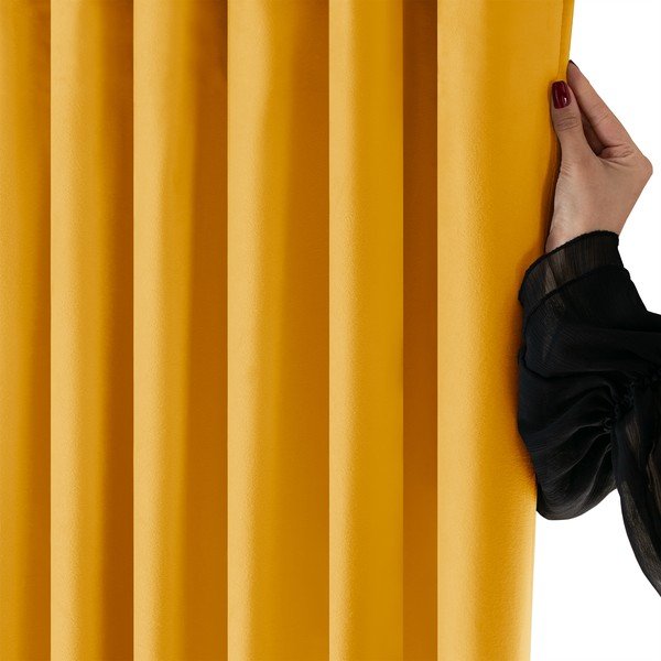 Sametist pimendav kardin sinepivärvi 400x175 cm Velto - Filumi-image-4