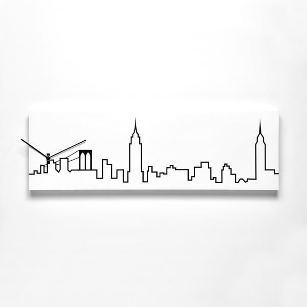 Nástěnné hodiny Skyline New York, bílé