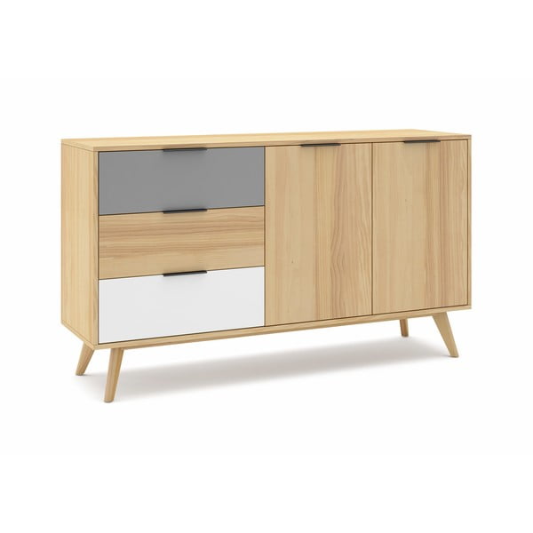 Madal kapp männipuidust naturaalses värvitoonis 140x81 cm Elfa - Marckeric-image-2