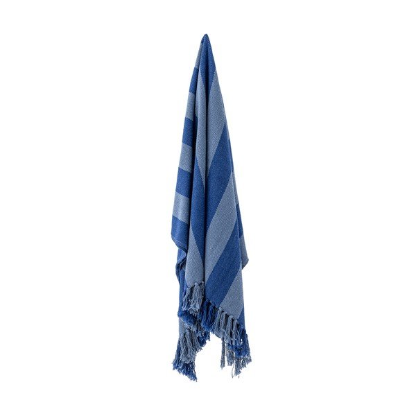 Sinine taaskasutatud puuvillast tekk 130x160 cm Frello - Bloomingville-image-3
