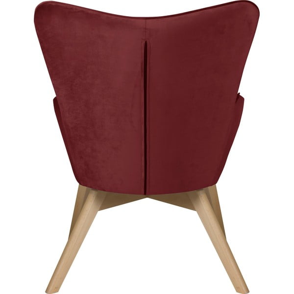 Punane sametist tugitool koos jalatoega Niko - Ropez-image-4