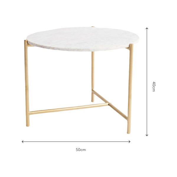 Valge marmorist ümmargune kohvilaud ø 50 cm Morgans - Really Nice Things-image-3