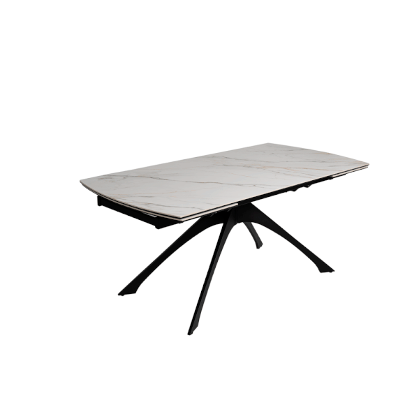 Pikendatav söögilaud marmorimitatsioonist pealispinnaga 90x180 cm Rocía - Ixia