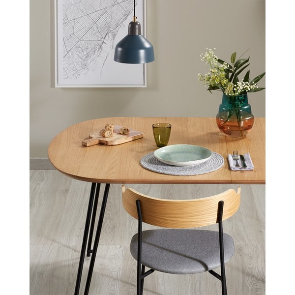 Tammedekooriga kokkupandav söögilaud 100x170 cm Novac – Kave Home-image-1