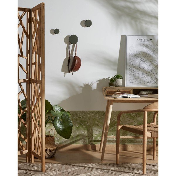 Hallikasrohelised seinale kinnitatavad puidust konksud 3tk komplektis Nadua - Kave Home-image-1