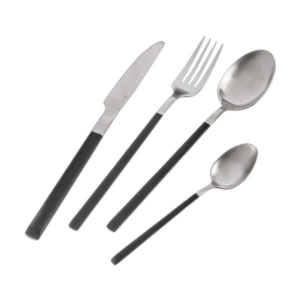Mustad/hõbedased roostevabast terasest söögiriistad 24 tk Skandi - Orion