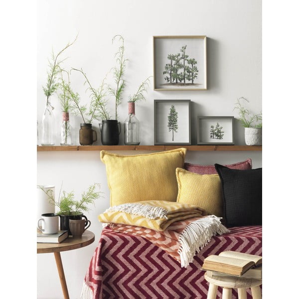 Burgundiapunane puuvillane ruuduline kangas , 140 x 180 cm Chevron - Euromant-image-1