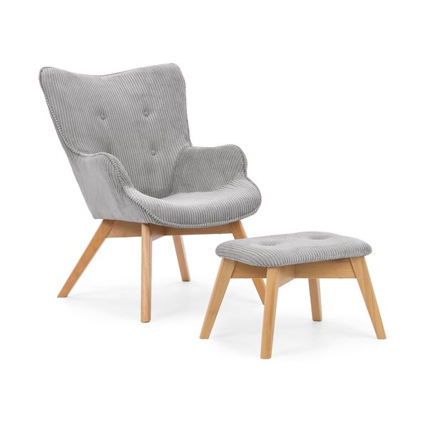 Hall velvetist tugitool koos jalatoega Niko - Ropez