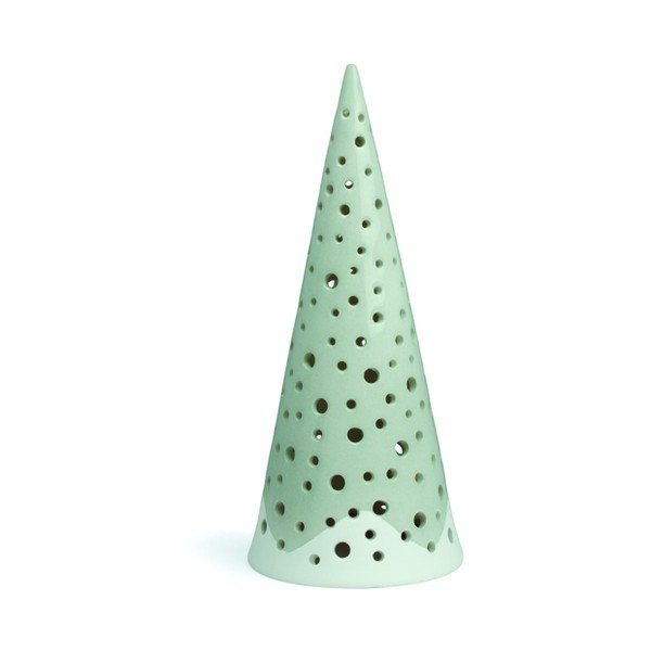 Tyrkysový vánoční svícen z kostního porcelánu Kähler Design Nobili, výška 19 cm