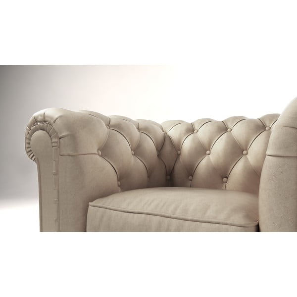 Kreemjas sametist tugitool Cambridge - Ropez-image-3