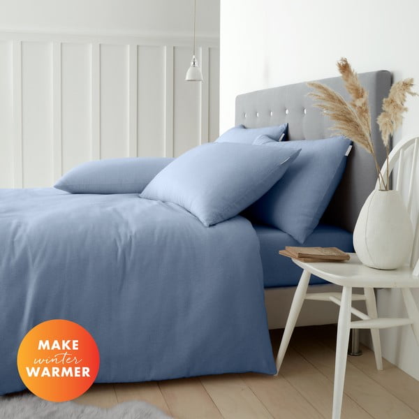 Helesinine flanell-voodipesu kaheinimesevoodile 200x200 cm Brushed - Catherine Lansfield-image-4