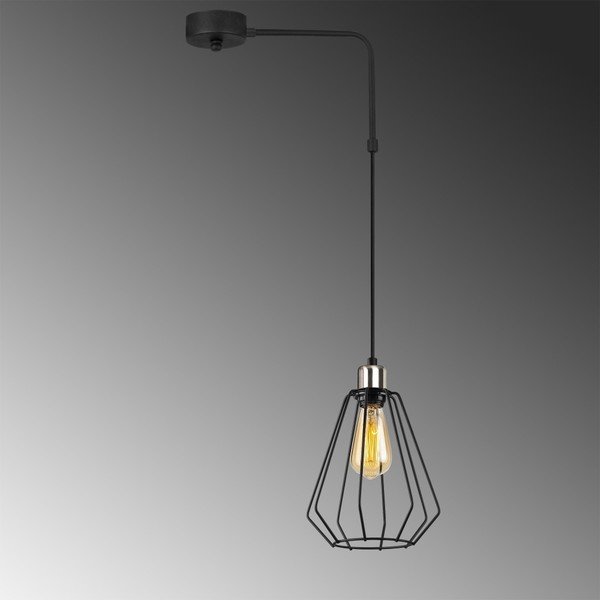 Must rippvalgusti metallvarjuga – Opviq lights-image-1