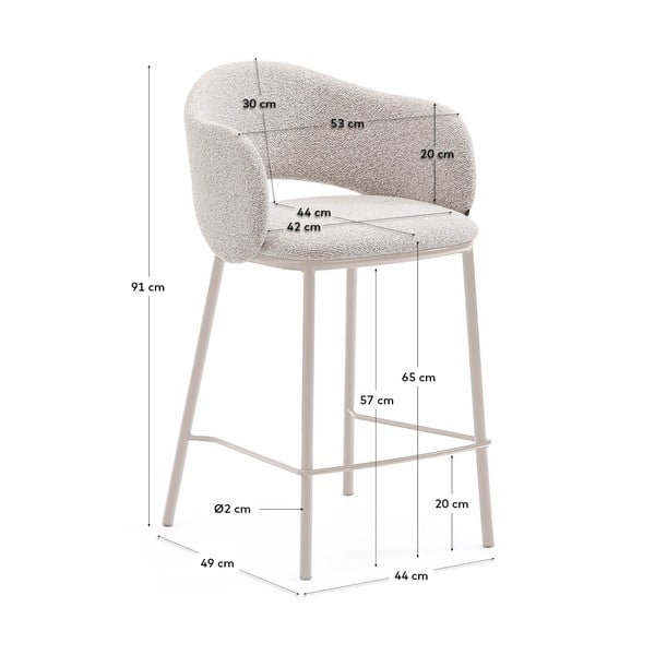Elevandiluuvärvi baaritool (istme kõrgus 65 cm) Maina - Kave Home-image-4