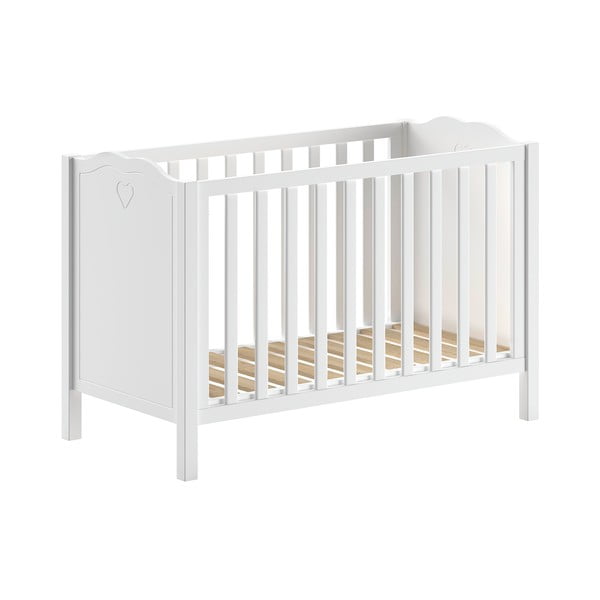 Valge männi täispuidust narivoodi 60x120 cm Amori – Vipack