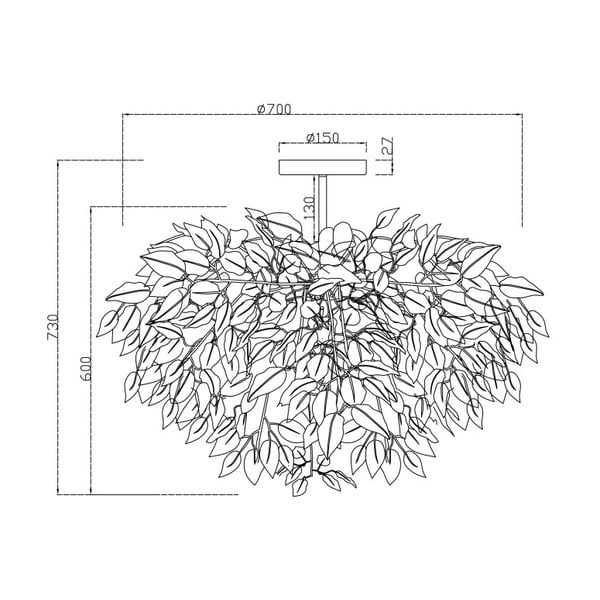 Valge rippvalgusti Pendant , kõrgus 73 cm Leavy - Reality-image-1