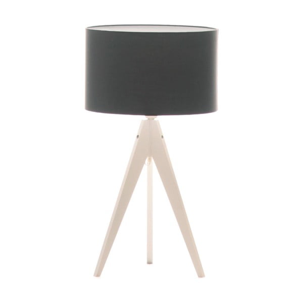 Černá stolní lampa 4room Artist, bílá lakovaná bříza, Ø 33 cm