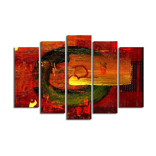 Vícedílný obraz Red Abstract Wall Art, 105 x 70 cm