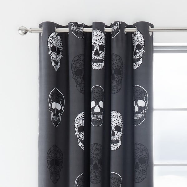 Tumehall laste kardin 2tk 168x183 cm Skulls - Catherine Lansfield-image-2