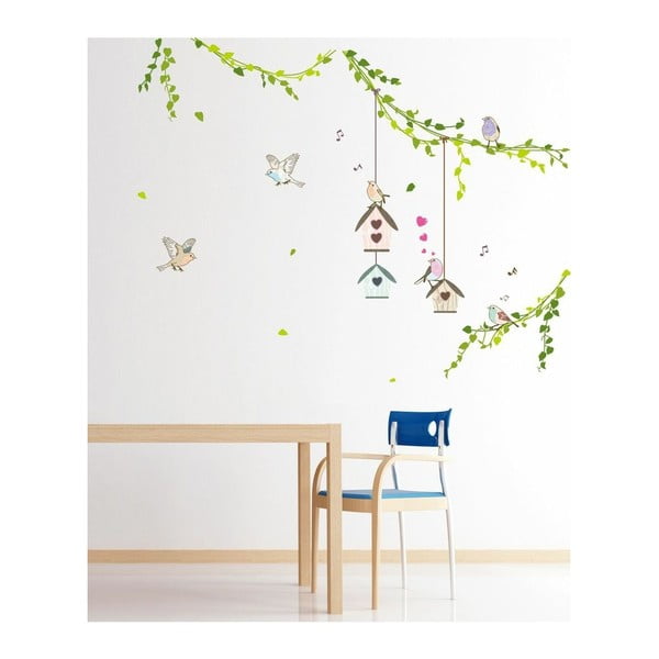 Komplekt seinakleebised Linnud puurid metsas - Ambiance-image-3
