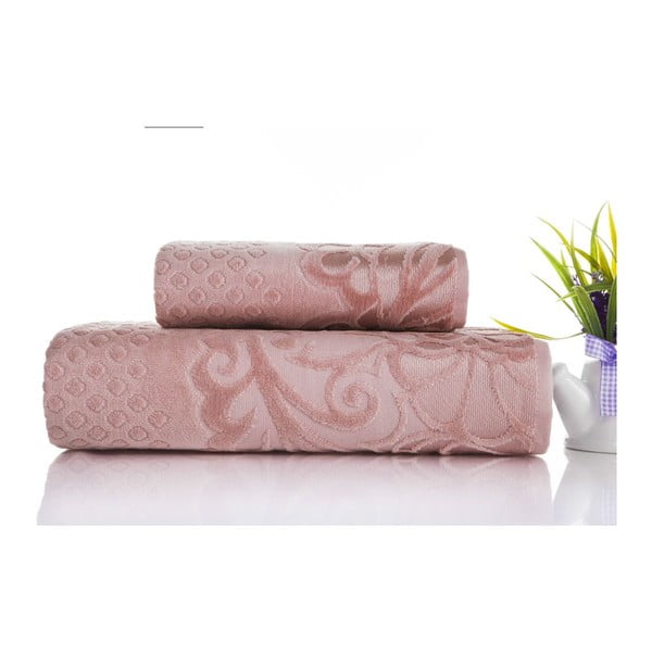 Sada 2ks ručníků Kumsal Rose, 50x90 cm a 70x140 cm