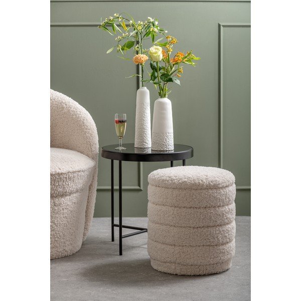 Valge ümmargune puff koos hoiuga Cuddly - Leitmotiv-image-1