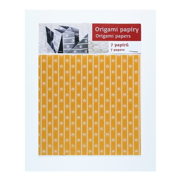 Bílo-žluté origami papíry Calico 