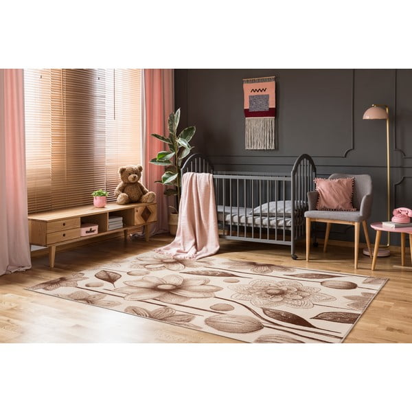 Beež laste vaip 160x230 cm Daisies Dark Beige - FD-image-1