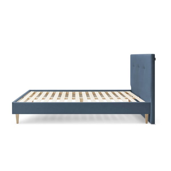 Sinine topitud kaheinimese voodi koos võrega 160x200 cm Tory - Bobochic Paris-image-2