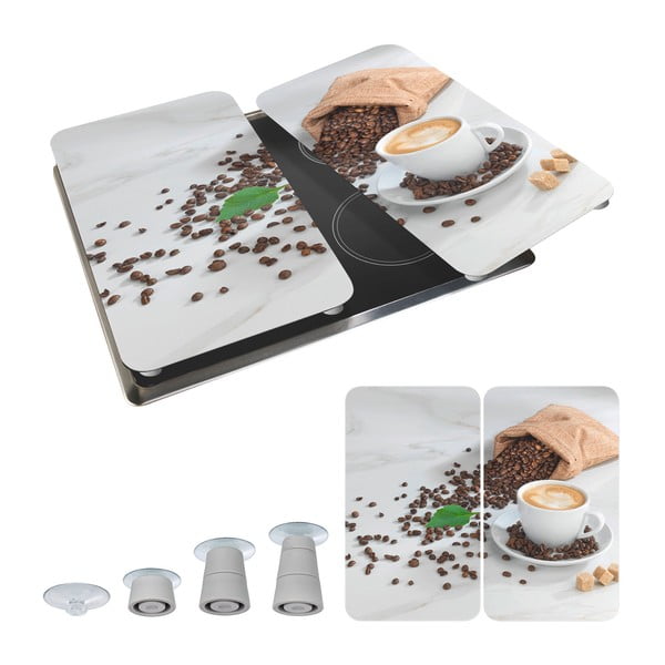 Karastatud klaasist pliidikatted 2tk komplektis 52x30 cm Café Aromatica - Maximex-image-2