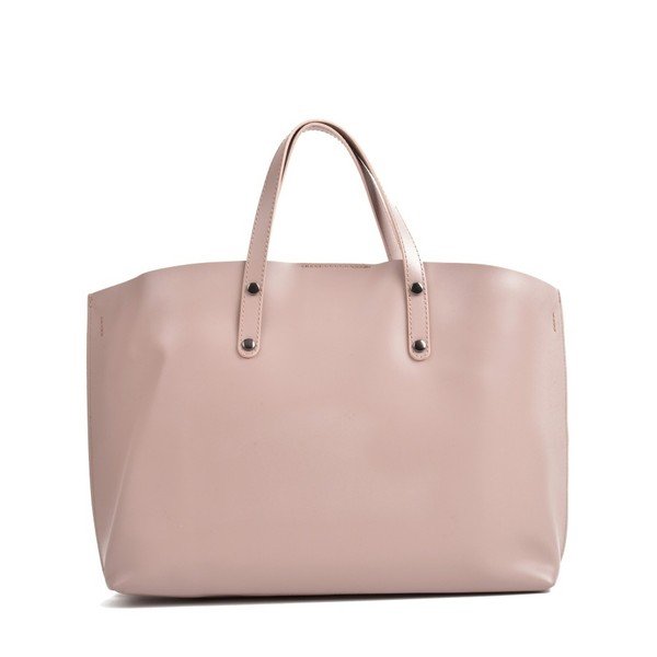 Růžovobéžová kožená kabelka Mangotti Bags Lulia-image-2