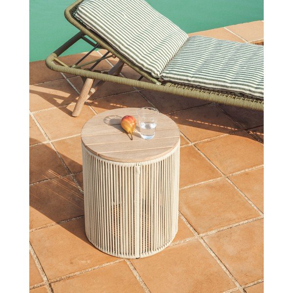 Ümmargune aialaud akaatsiaplaadiga ø 40 cm Dandara - Kave Home-image-1