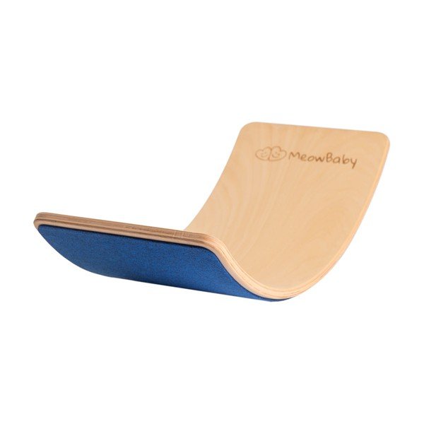 Sinine/naturaalsest männipuidust tasakaalulaud 80x30x18 cm Montessori - Meowbaby