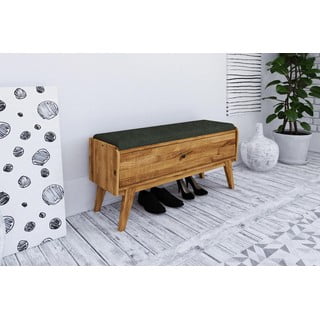 Tammepuust hoiupink rohelise istmega Retro - The Beds