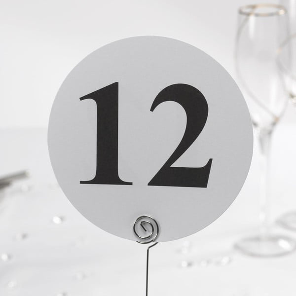 Sada 12 bílých číslic na stůl Neviti Simply Love