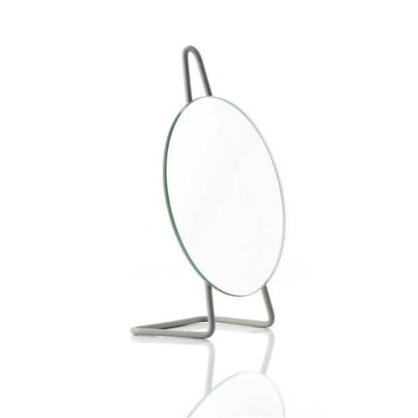 Tmavě šedé ocelové stolní kosmetické zrcadlo Zone A-Mirror, ø 31 cm