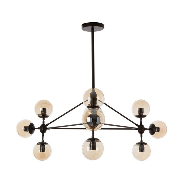 Must metallist ripplamp klaasist varjuga Abira - Premier Housewares