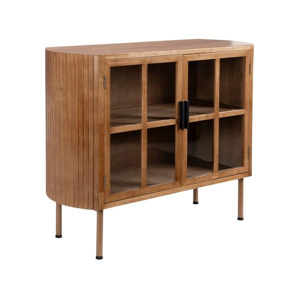 Kummipuidust vitriinkapp 100x80x38 cm Yaz - White Label-image-2