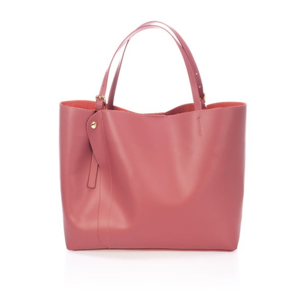 Růžová kožená kabelka Lisa Minardi Eunice