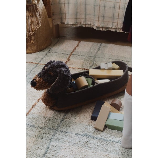 Tumepruun kangast laste mänguasjakorv 59x16x23 cm Sparky - Lorena Canals-image-2