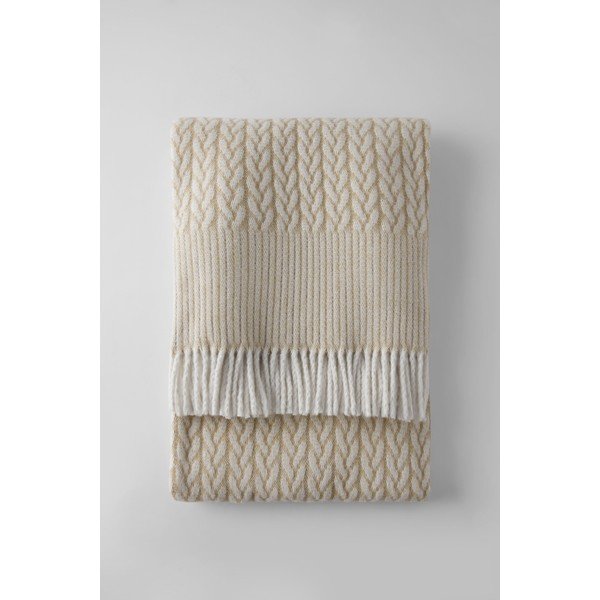 Helepruun pleed puuvilla seguga 140x180 cm Olympus – Euromant