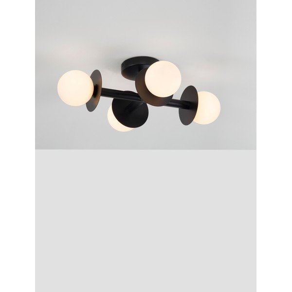 Valge/must metallist laelamp klaasist varjuga 37x51 cm Pielo - Nova Luce-image-1