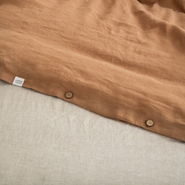 Pruun linane voodipesu kaheinimesevoodile 200x200 cm - Linen Tales-image-2