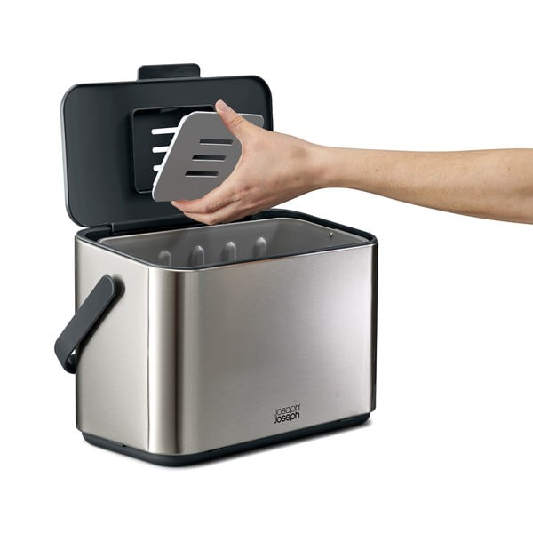 Hõbe kompostitavate jäätmete konteiner 4 l Collect - Joseph Joseph-image-4