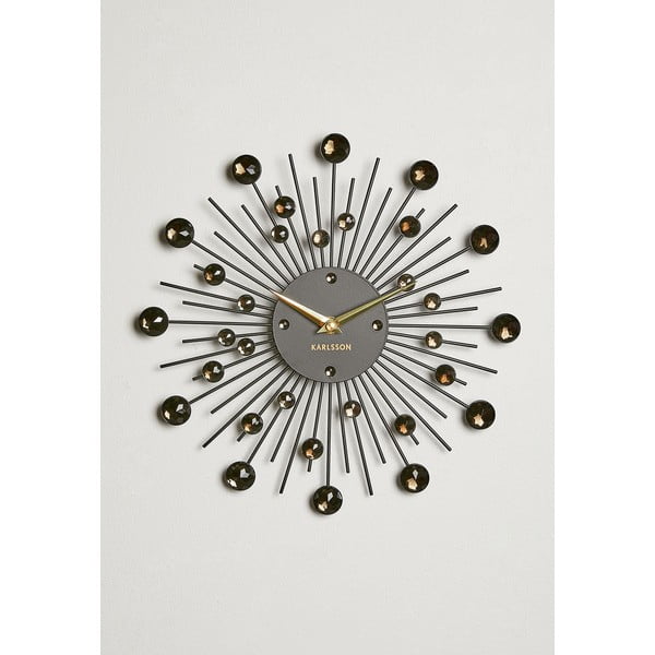 Mustadest kristallidest valmistatud seinakell Sunburst - Karlsson-image-4