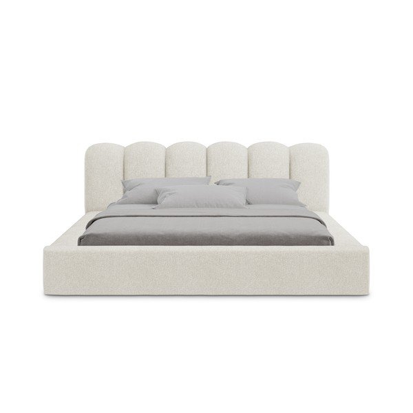 Kreem polsterdatud kaheinimesevoodi koos voodipõhja ja panipaigaga 180x200cm Mano - Makamii-image-3