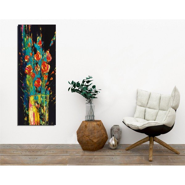 Seina maalimine lõuendil Vintage lilled, 30 x 80 cm - Wallity-image-1