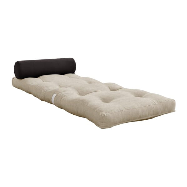 Hall ja beež futonmadrats 70x200 cm Wrap Linen Beige/Dark Grey - Karup Design